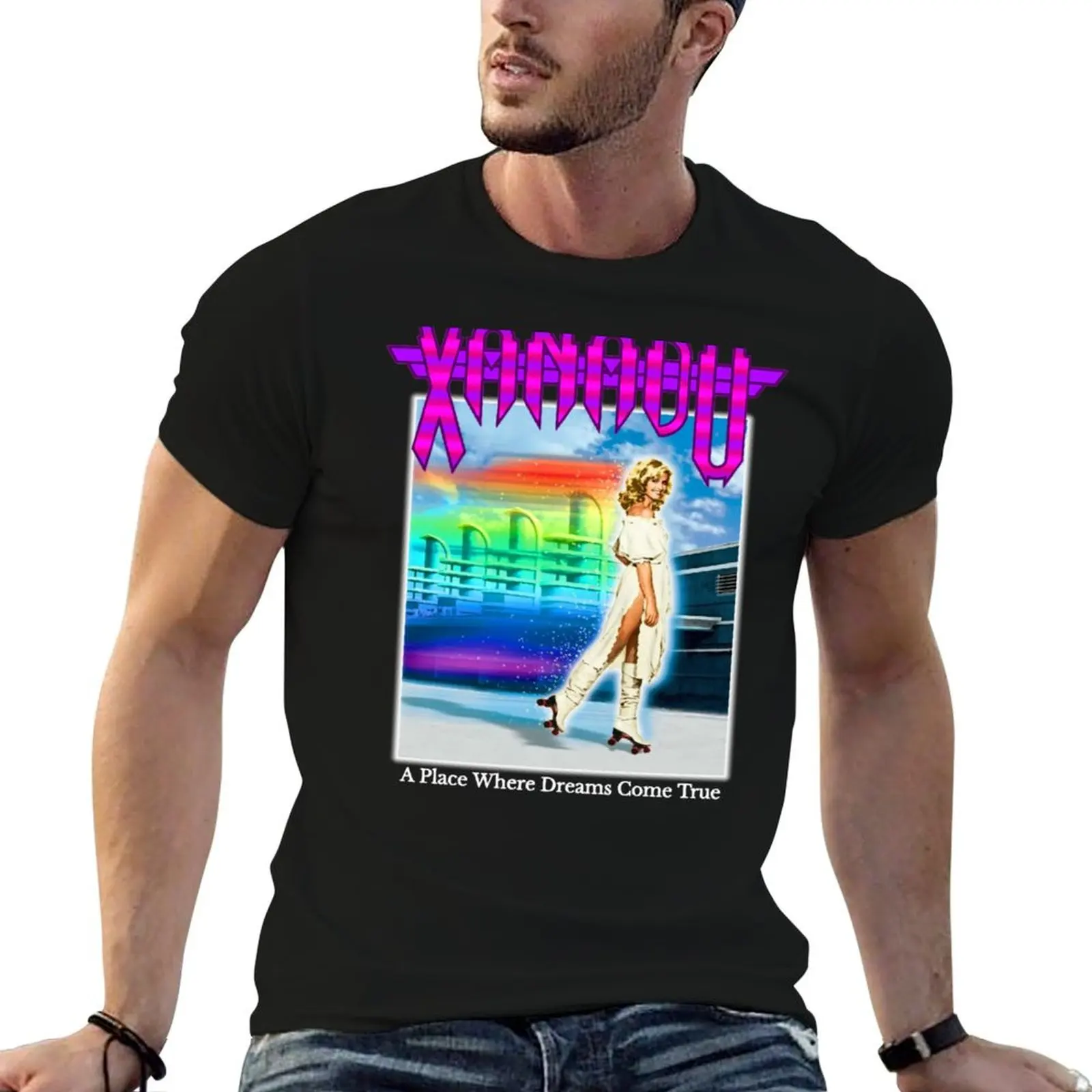 Camiseta Xanadu (transparente) para patinaje sobre ruedas, camisetas para hombre, camisetas gráficas para hombre, camiseta personalizada