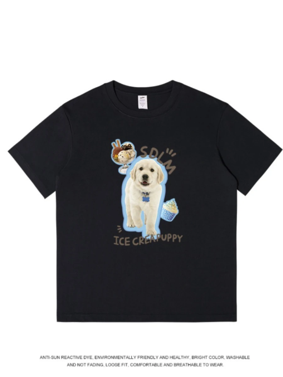 

100% Cotton Summer New Printed T-Shirt Women's Fashionable O-Neck Loose Short Sleeved Female Casual Top Tees