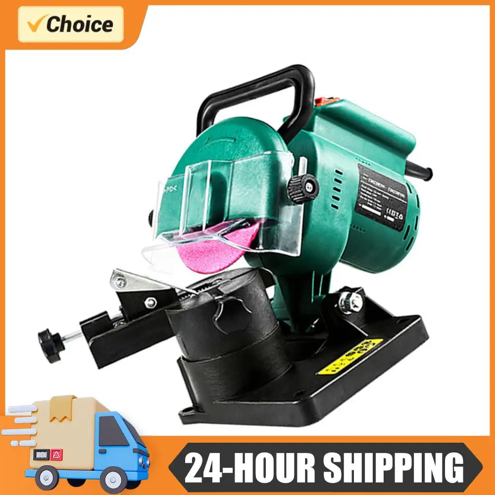 

Электрическая точилка для цепей 220 Вт, портативная автоматическая точилка для цепей, регулируемый угол 100 мм, 8500 об/мин для заточки цепей