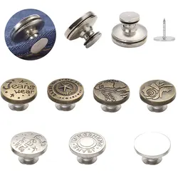 2/5Pcs 17mm Replacement Jean Buttons No Need Sew No Tools Removable Pant Button Pins for Loose Jeans Tightener