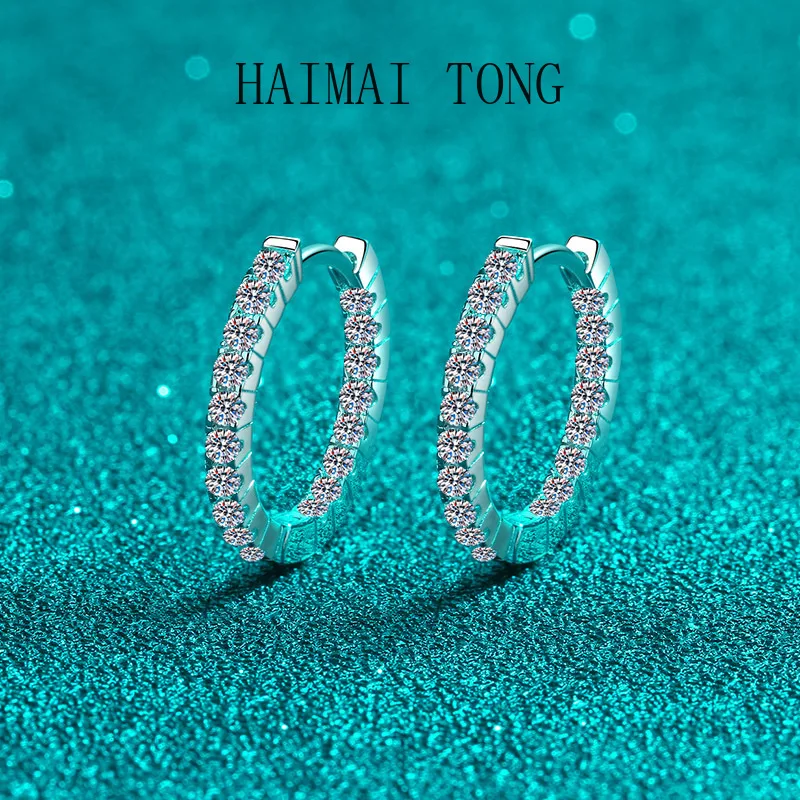 

HAIMATONGPT950 Platinum Earrings Exquisite Moissanite Ear Buckles Round Earrings Manufacturer Spot Wholesale
