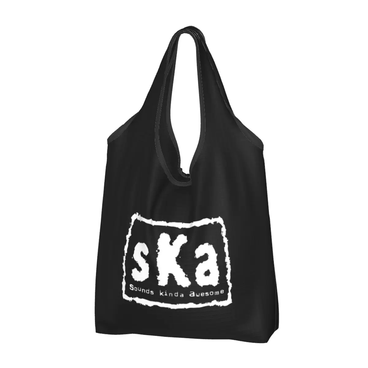 Ska World Groceries Shopping Bags Fashion Shopper Tote Shoulder Bag Big Capacity Portable Jamaica Music Handbag