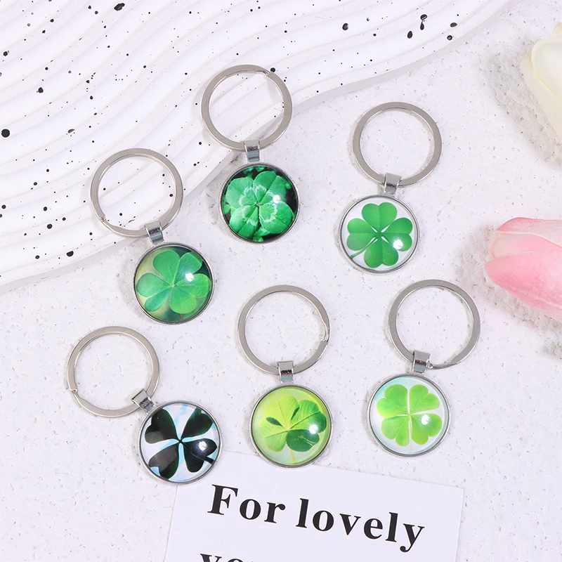 Four Leaf Clover Keychain Keyring Pendant Green Leaf Bag Accessories Gift