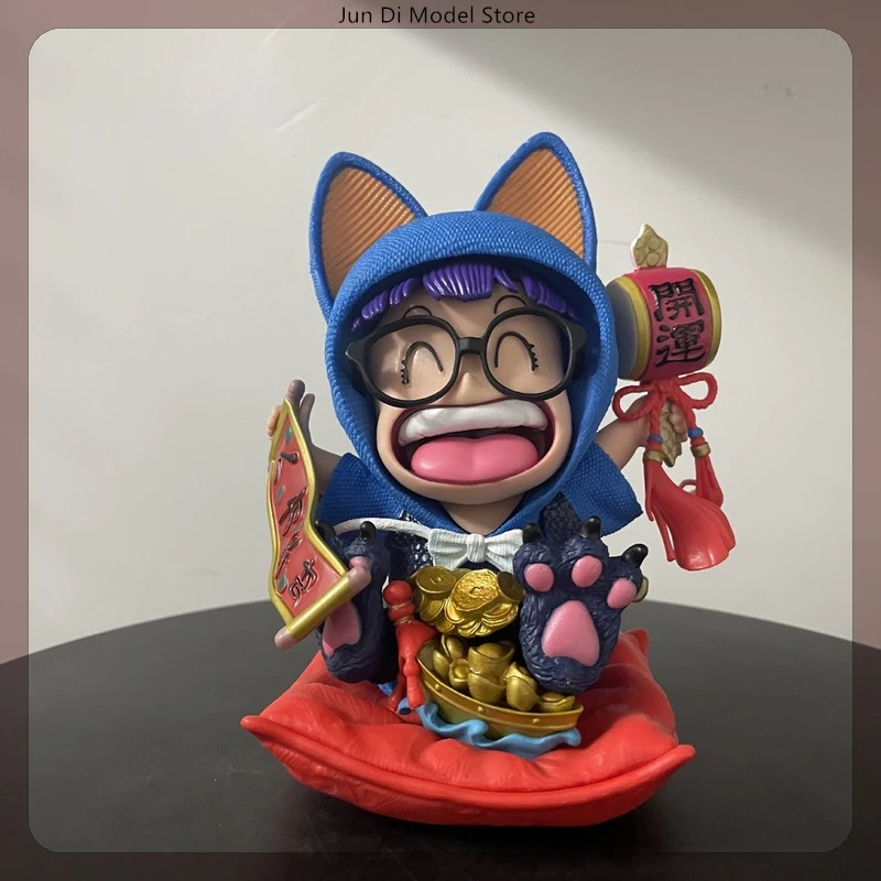 23cm Dr. Slump Arale Lucky Cat Series Cute Anime Girl Figure Model Statue Boys Collection Desktop Decoration Ornament Toys Gifs