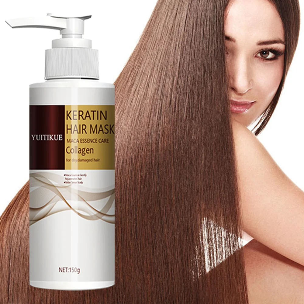 Keratin Hair Mask, Natural Essence, Organic Protein Cream, Suitable for Dry and Damaged Hair, Safe Ingredients, Easily Absorbed