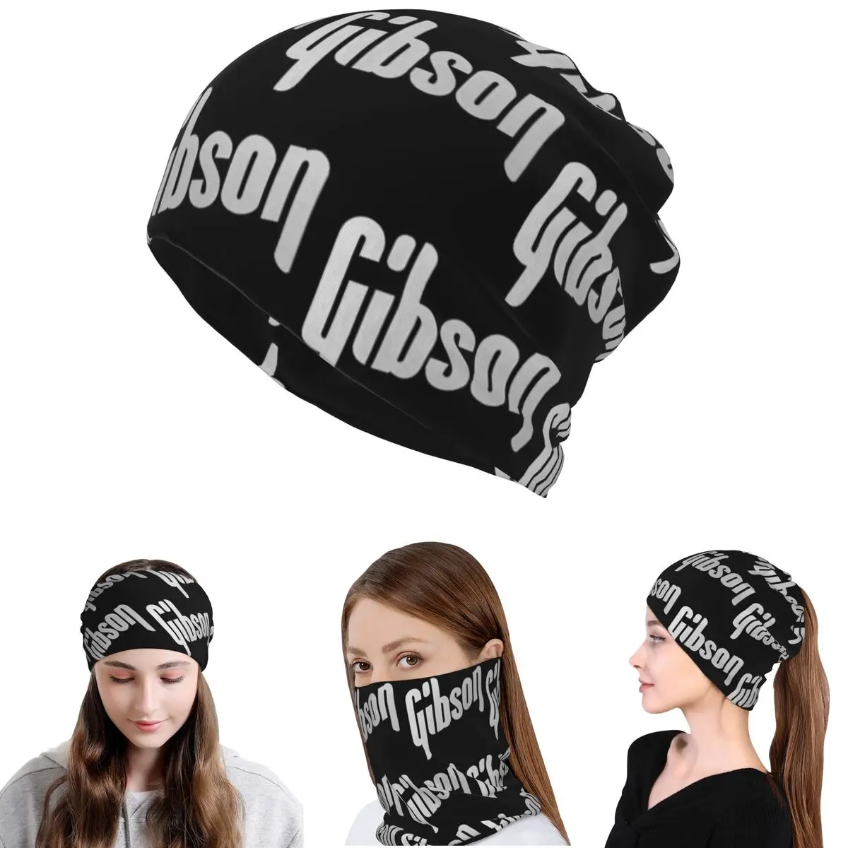 

Gibson Music Logo Bandana Neck Gaiter Wrap Scarf Multi-use Headband Beanies Hat for Men Women Adult Breathable