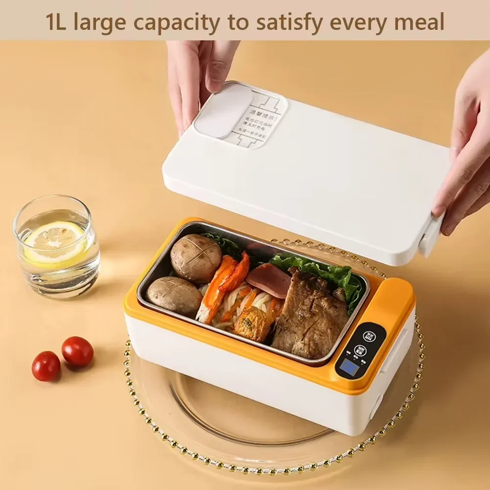 

Portable Wireless Electric Lunch Heated Box Food Heater W/1.5L Removable Stainless Steel Container Heated For Office/Travel
