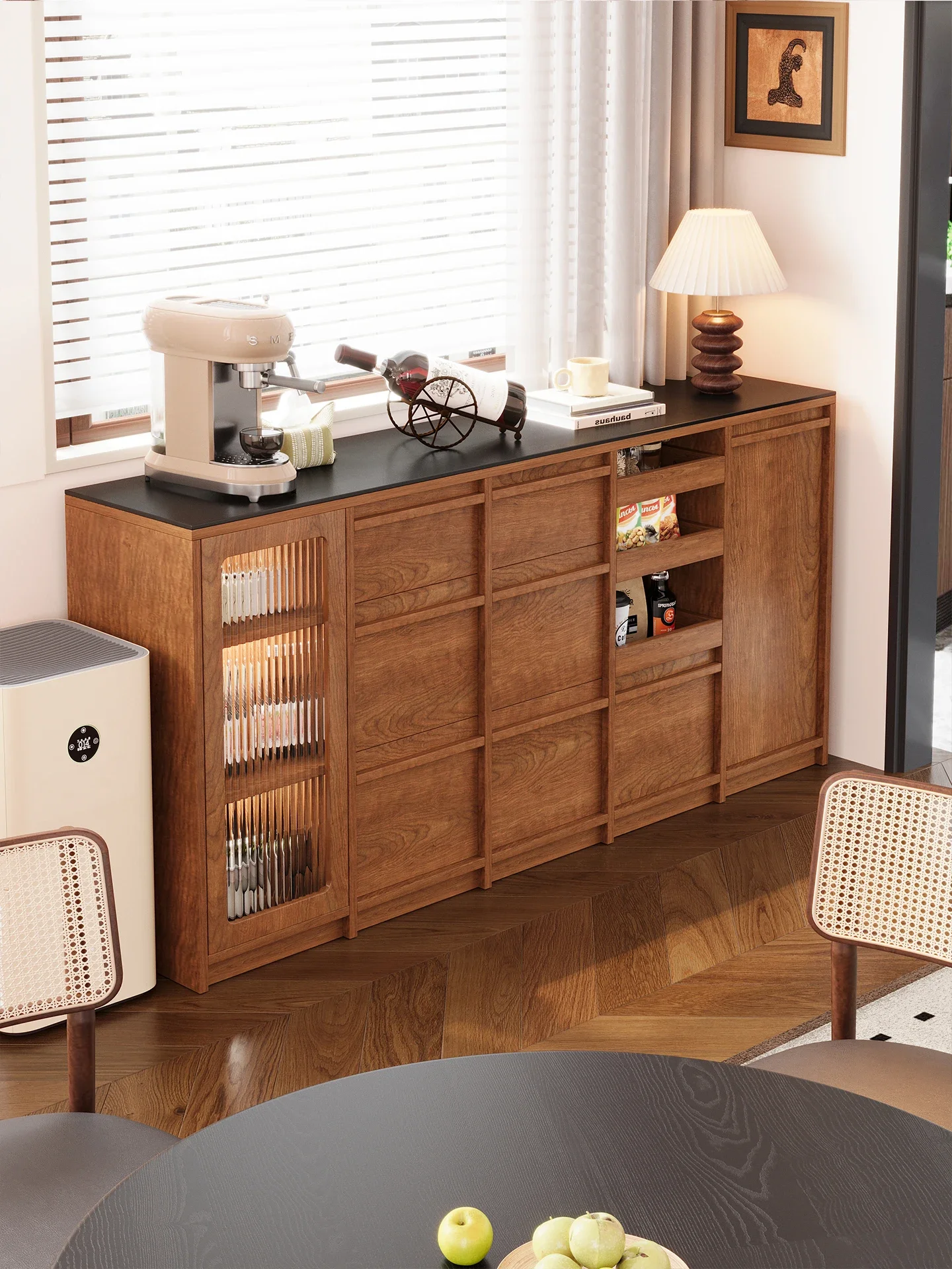 Ultra-thin side cabinet, locker 30cm narrow side cabinet, restaurant locker, wall side cabinet, solid wood coffee cabinet