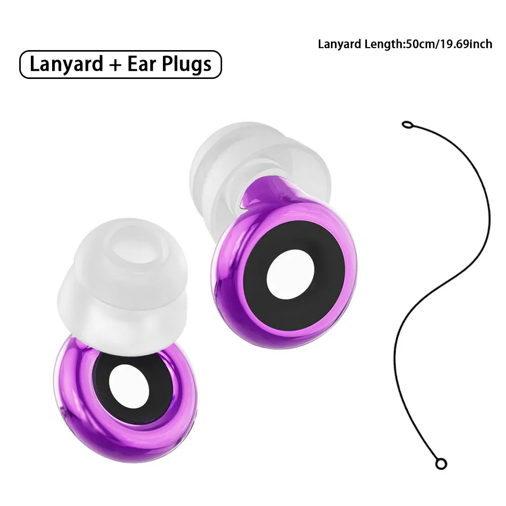 All Day Comfort Skin Friendly Double-layer silicone earplugs With Lanyard Dual Purpos Water Sports & Household Noise Reductione