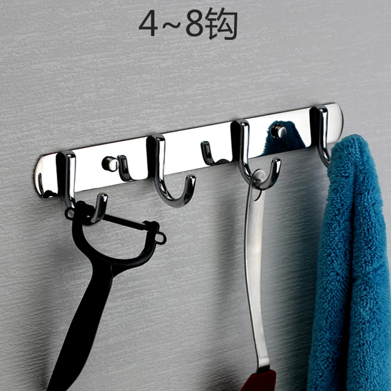 Crochet de cuisine lumineux en acier inoxydable 304, crochet pour serviettes de salle de bain sans poinçonnage, crochet simple