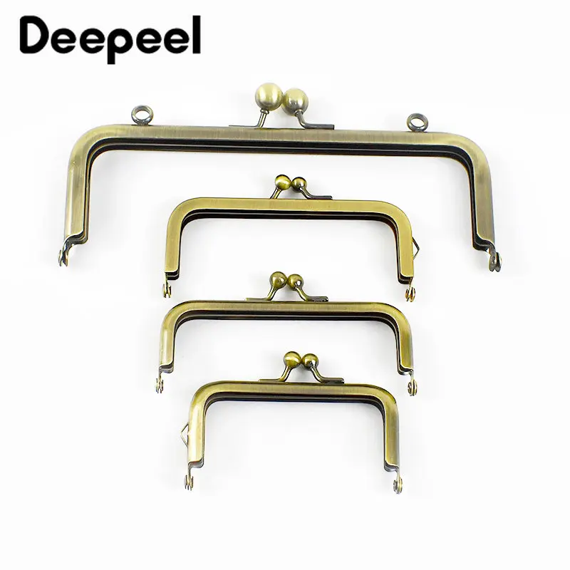 2/5Pcs Deepeel 8.5/10.5/15/18.5cm Metal Square Smooth Bag Handle Purse Frame Handbag Sewing Brackets Kiss Clasp Bags Accessories