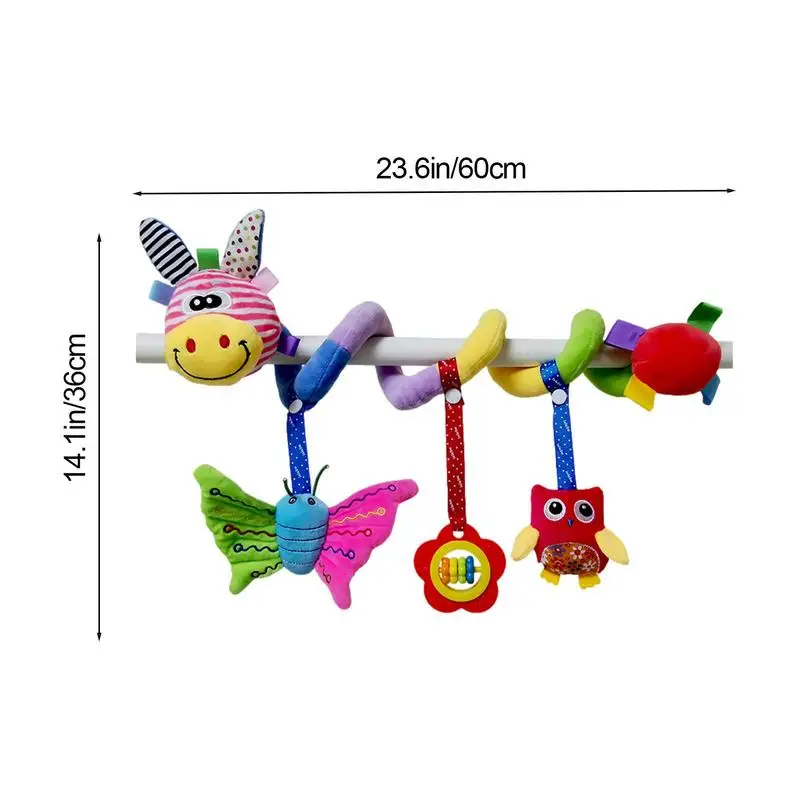 Baby Crib Hanging Rattles Toys Car Seat Toy Soft Mobiles Stroller Crib Cot Spiral Toy Pram Hanging Dolls For Babies Newborn Gift