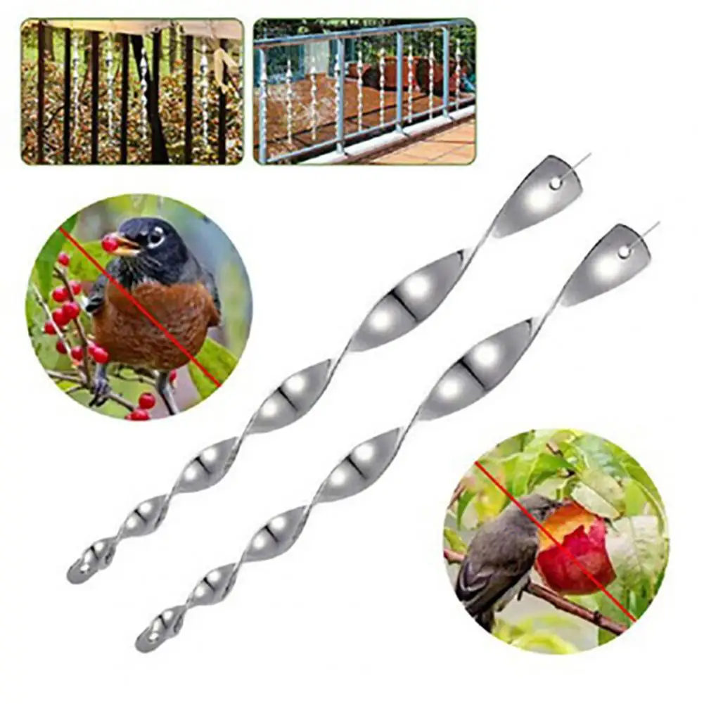 

Reflective Bird Scarer Rod Bird Deterrent Device Reflective Spiral Rods Bird Deterrent Sticks Vibrant Color Sparkling for Birds