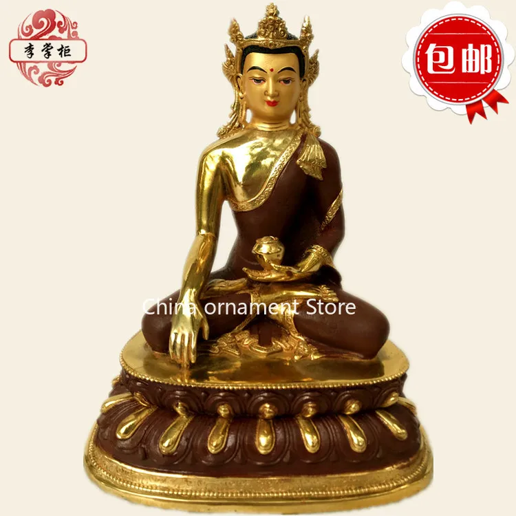 Tibetan Tantra Nepal, pure copper gilt painting, enlightened Buddha, Sakyamuni Buddha, Buddha statue collection free shipping