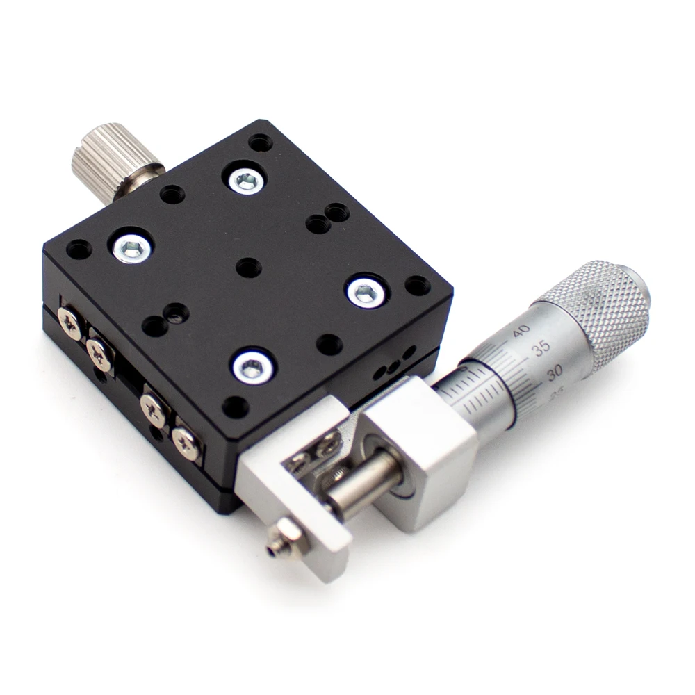 LX40-L X-Axis Precision Manual Linear Translation Stage, 40x40mm Aluminum Alloy, 0.01mm Graduation, ±6.5mm Travel