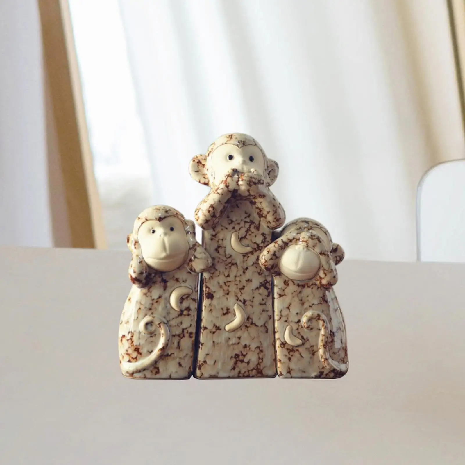 

3x Monkeys Statue Animal Sculpture Cute Collectibles Art Crafts Tabletop