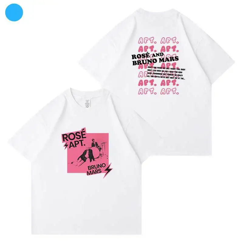 ROSÉ APT T-shirt Kpop Fashion Women Men Loose T Shirt High Quality Cotton Short Sleeve Tee Korean Popular Hip Hop Rose Clothes