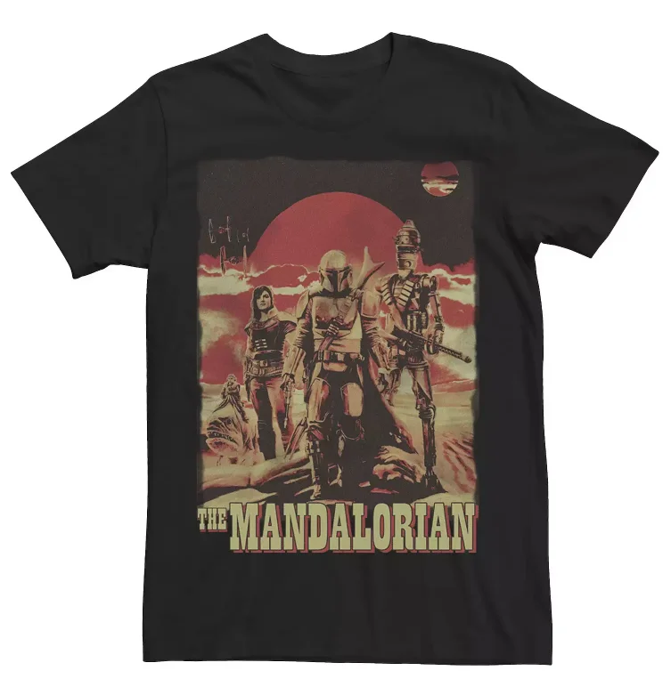 Męska koszulka Star Wars, retro streetwear w stylu science fiction, miecz świetlny Dartha Vadera, klasyczne logo Star Wars, odpowiednia do noszenia na co dzień