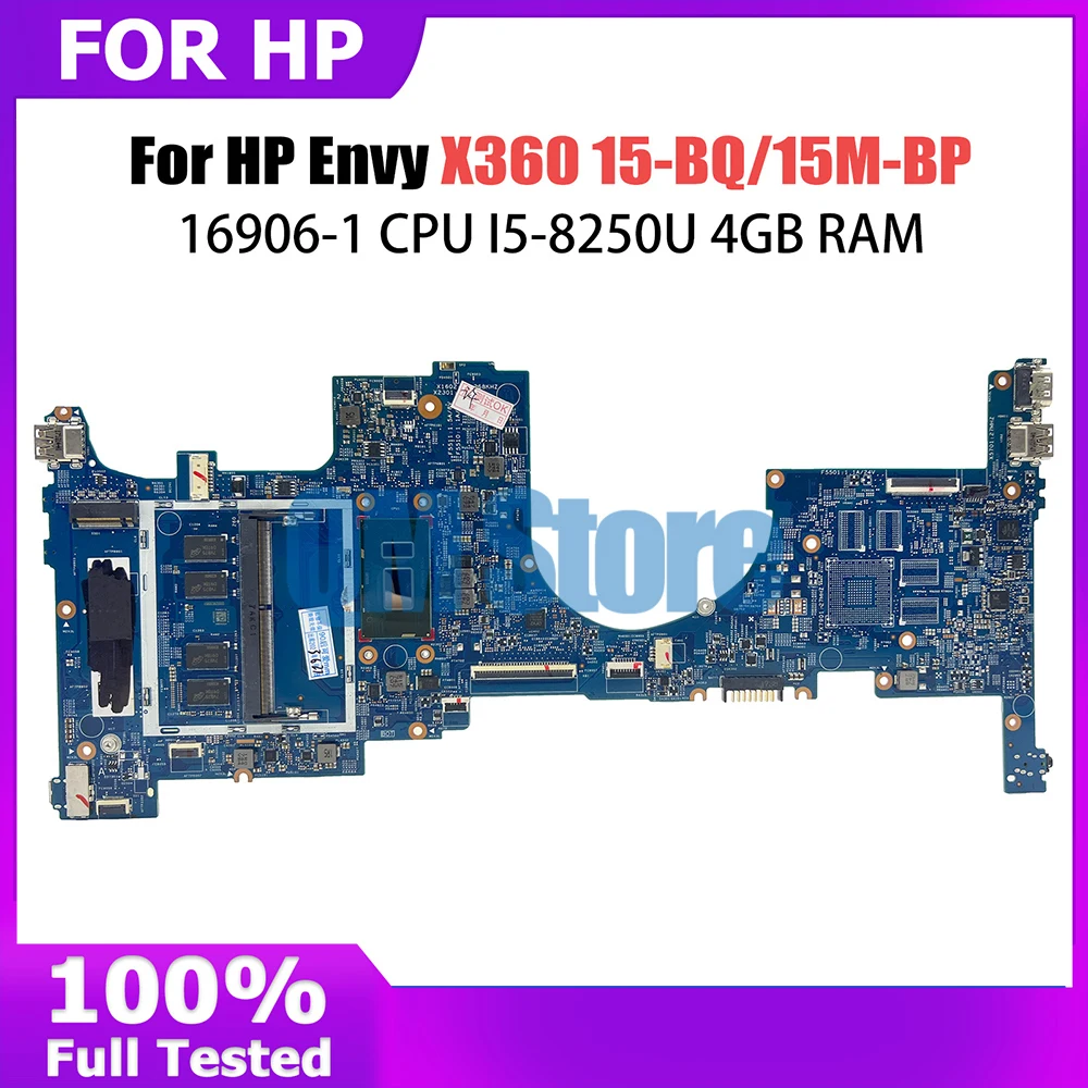 16906-1 Mainboard For HP Envy X360 15-BQ 15M-BP Laptop Motherboard With I5-8250U 4GB RAM 934999-001 934999-601 934998-601