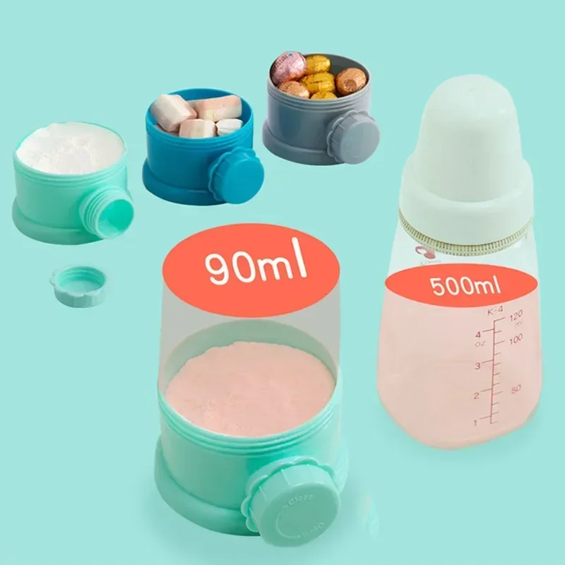 Portátil Baby Food Caixa De Armazenamento, 3, 4 Camadas, Estilo Urso, Múltiplas Aberturas, Cereal Desenhos Animados, Caixa De Pó De Leite Infantil, Criança Lanche Recipiente