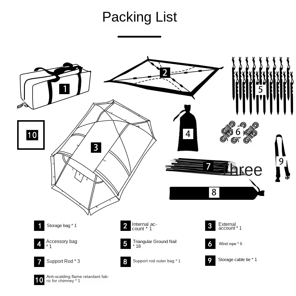 Large Outdoor Double-Layer Four-season Camouflage Tunnel Tent for 4-8 People One Bedroom One Living Room Waterproof Oxford Tent