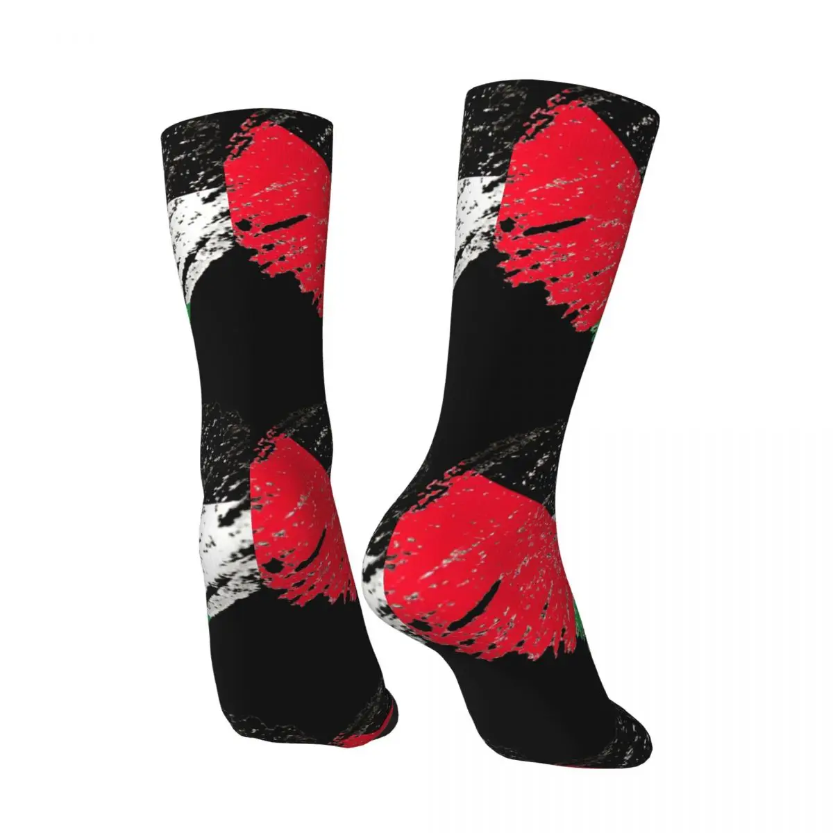 Funny Happy I Love Flag Scribble Vintage Harajuku Palestines Hip Hop Novelty Pattern Crew Crazy Sock