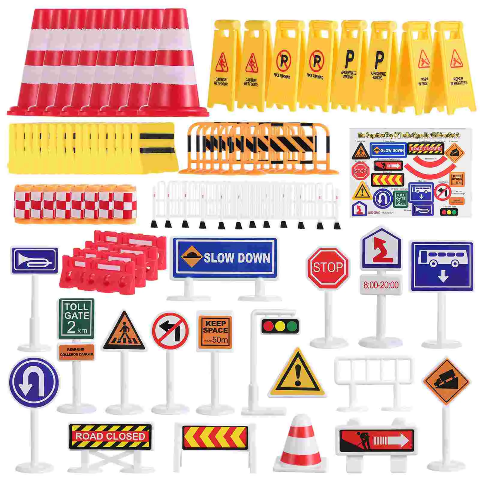 Barricade Sign Toys Road Set Traffic Light Models Cone Street Signal Signs for Kids Paper Game Ornament Necessary