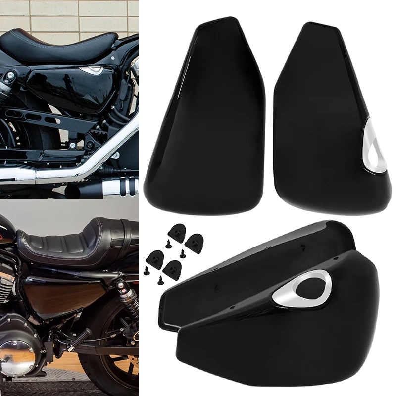 

Motorcycle Black Battery Fairing Cover Left Right Protection Cover Accessories For Harley Sportster 883 1200 XL 2014-up