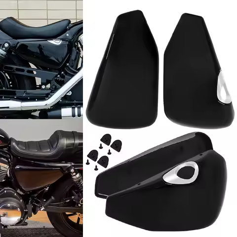 Motorcycle Black Battery Fairing Cover Left Right Protection Cover Accessories For Harley Sportster 883 1200 XL 2014-up