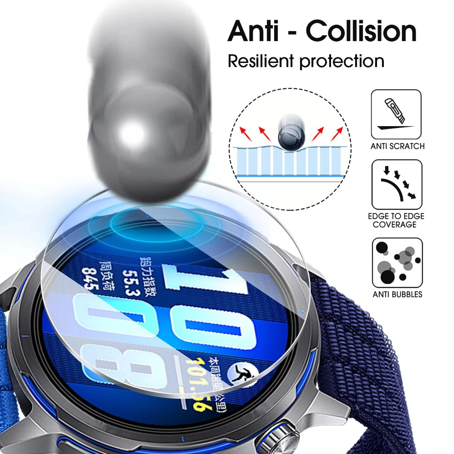 Tempered Glass Film For Huawei Watch GT Runner 2 Screen Protector HD Anti-scratch Protective Film For Huawei GT Runner 2 - view 2
