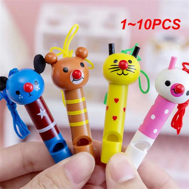 1~10PCS Mini Multicolor Wooden Whistles Kids Birthday Party Favors Decoration Baby Shower Noice Maker Toys Goody Bags Pinata