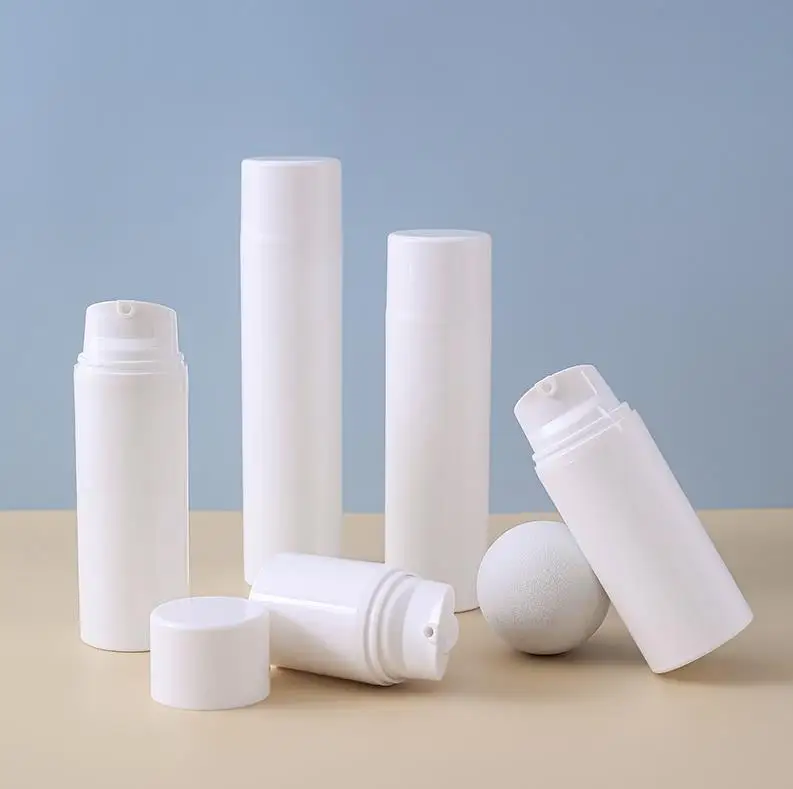 100pcs 30ml 50ml 80ml 100ml 120ml 150ml white PP airless bottle vacuum pump bottle used for Cosmetic Container ni49