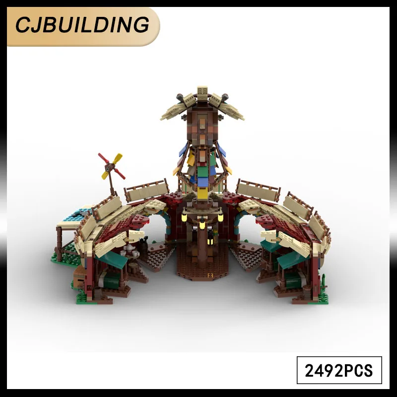 Moc 2492pcs Bausteine zbotw das Pferdes tall Modell Inn Ruhe platz Schloss Architektur montieren kreative Ziegel Spielzeug Geschenk