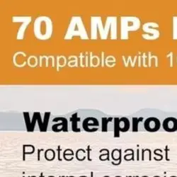 70A Trolling Motor Socket Charging Connector 6AWG For Battery Cables 12-48V Saltwater-Proof Connection For RV Boat Motors Kit