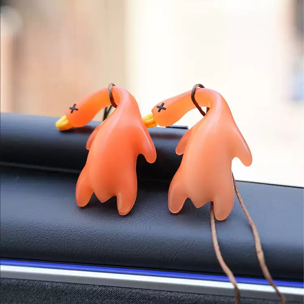 For Tesla model 3/Y/YL Car Color Changing Roast Duck Pendant UV Color Changing Car Pendant Keychain Backpack Pendant parts