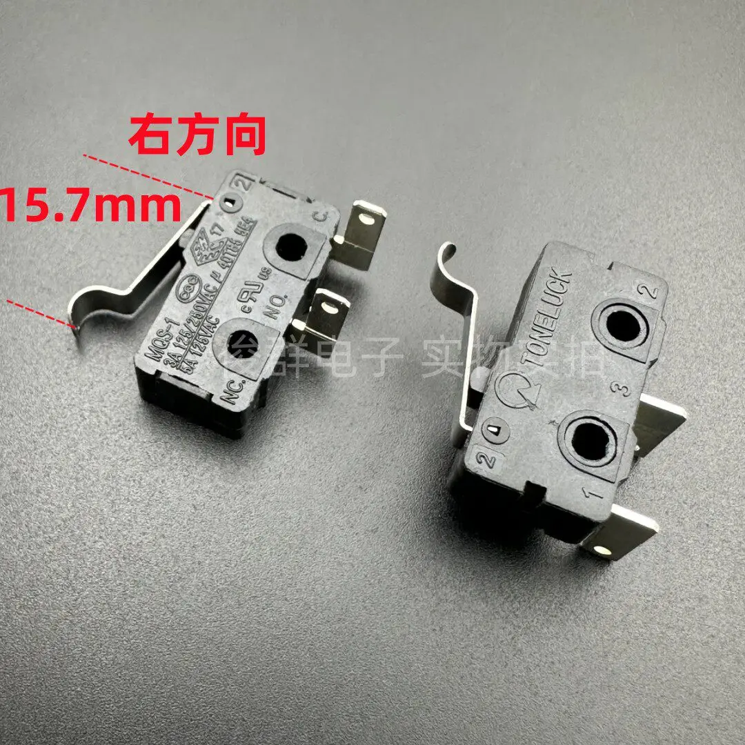10pcs/ MQS-1 micro switch 2 bent foot normally open stroke reset button light touch point button 3A
