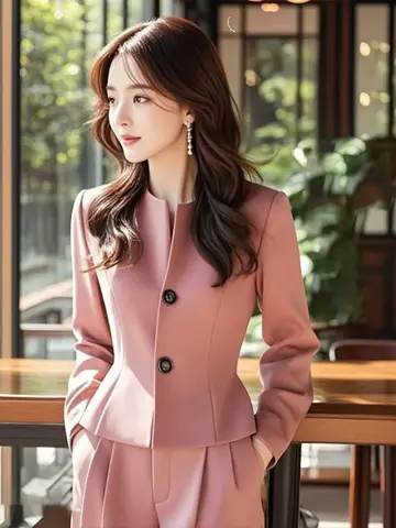 정식 세트 여성복 직장인 핑크색 샤넬 스타일 정식 여성복 세트 여성복 세트 정식 여성복 세트 직장인 여성복 세트 정식 여성복 세트