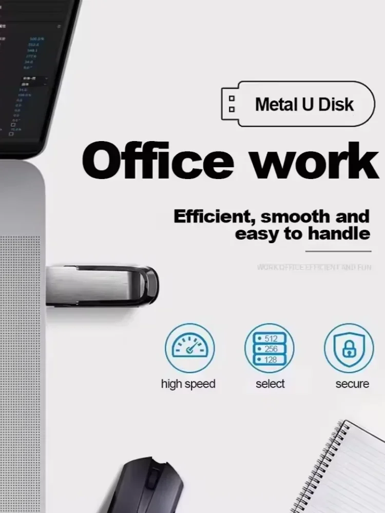 Lenovo 2TB USB 3.2 Metall-Flash-Laufwerke, super schnelle USB-Sticks, 1TB 512GB, tragbare USB-Sticks für Auto, Telefon, Computer