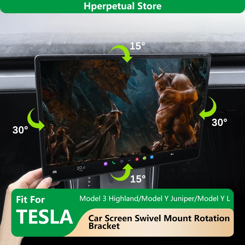 

Для Tesla Model Y Juniper Model 3 Highland Model Y L 2025 Поворотный держатель Крепление наклона экрана Вращающийся кронштейн Комплект автомобильных аксессуаров