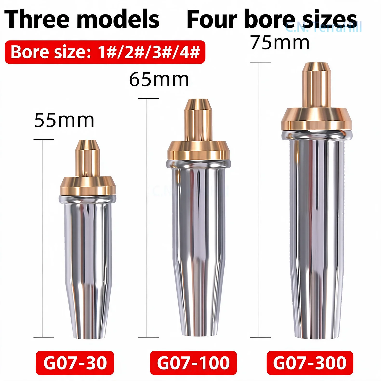 Propane Cutting Nozzle G07-30/100/300 Stainless Steel Split Type Pure Copper Plum Blossom Gas Cutting Tip for Welding Cutting
