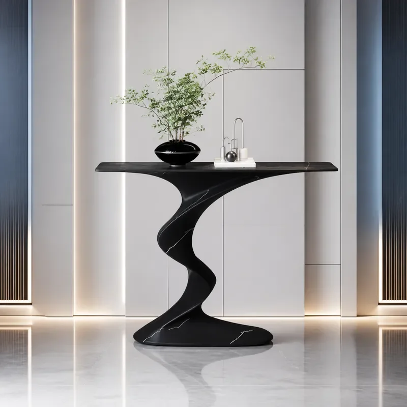 Light Luxury Entrance Cabinet for Living Room Simple Modern Chinese Style Rock Slab Entry Table Italian Super Narrow Console