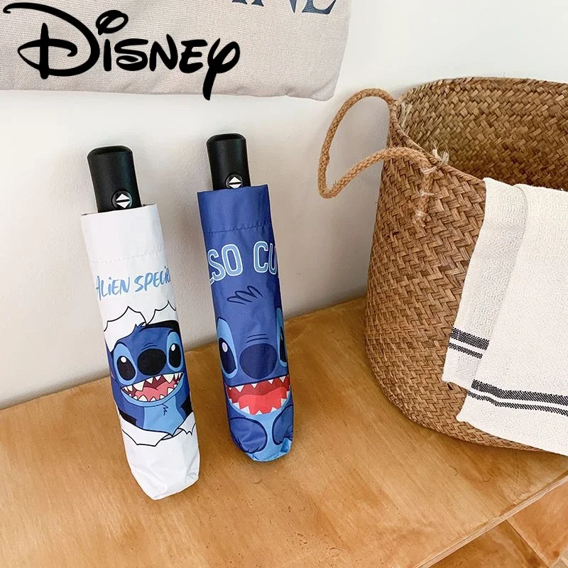 Disney Lilo & Stitch small fresh ins cute cartoon umbrella innovative rainy and sunny automatic foldable sun protection couple