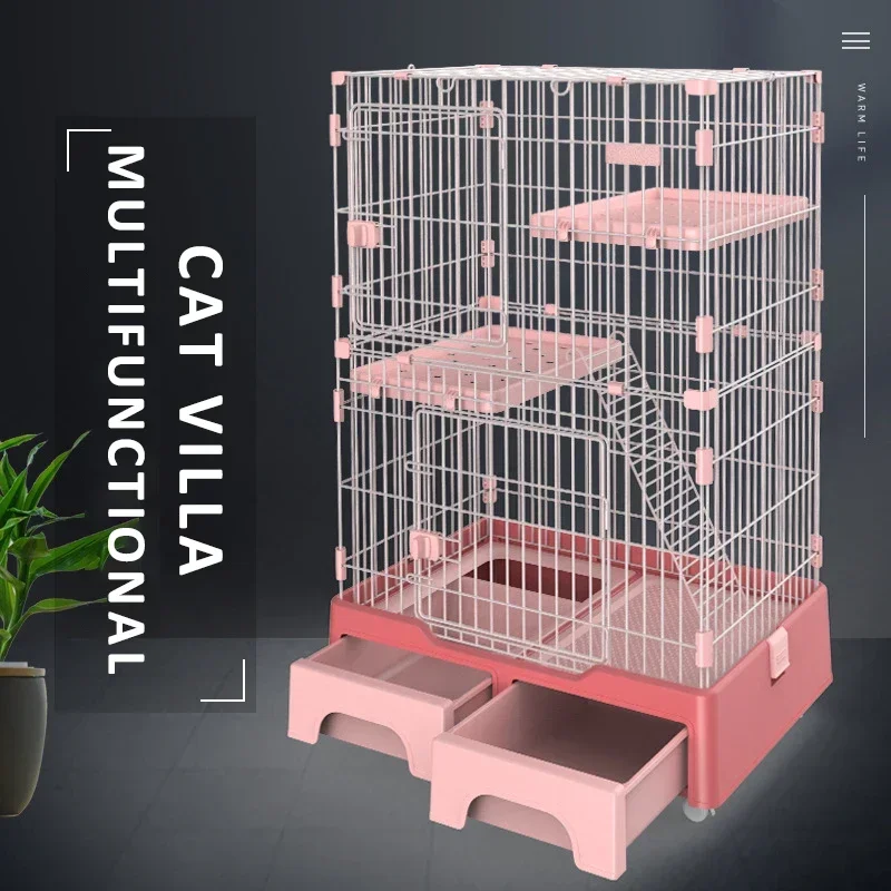 Factory Direct Foldable Indoor Multifunctional Cat Villa Cat Cage Multi-layer Cat Cage Villa House with Box Storage Box