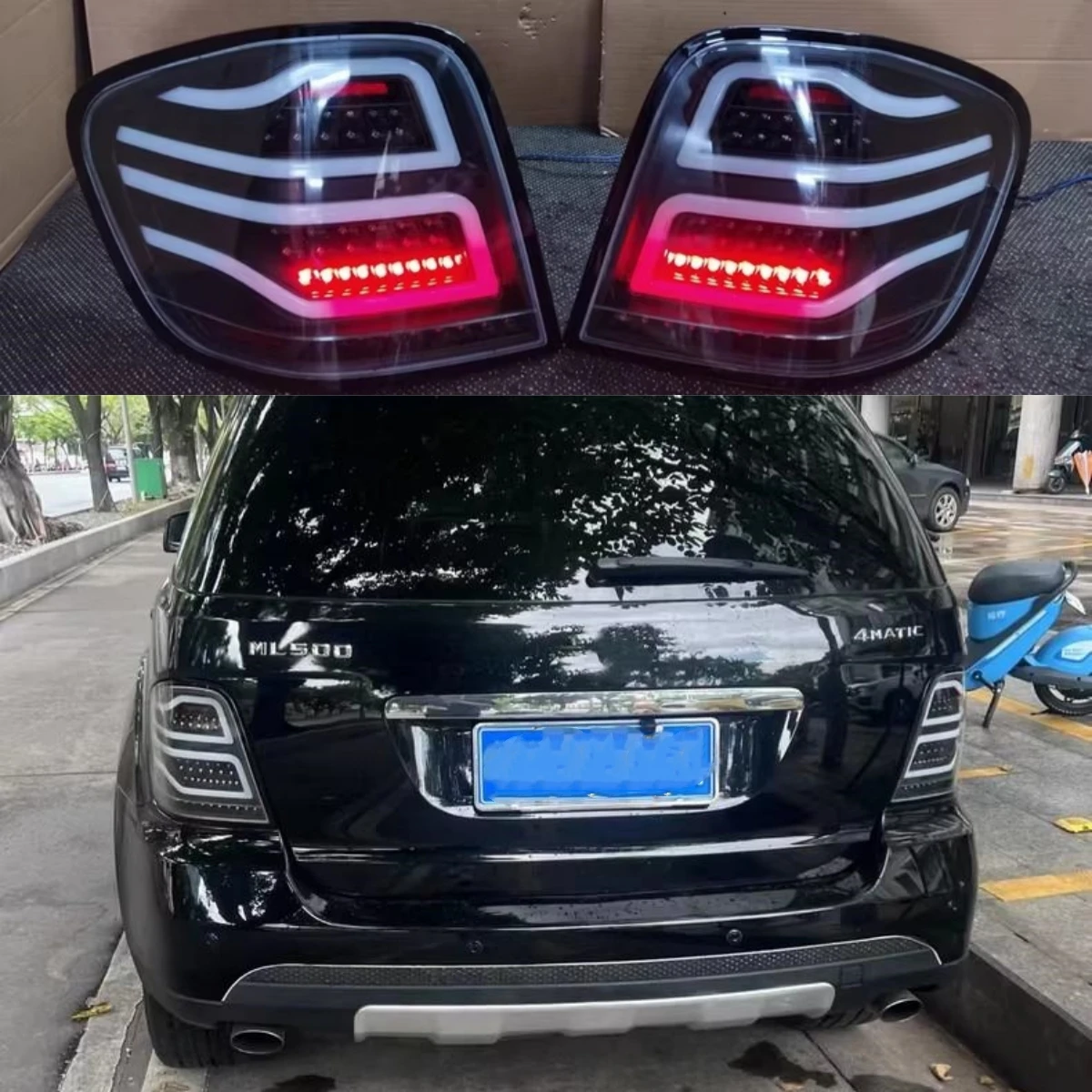 For Mercedes ML series ML500 ML350 W164 2005-2011 Smoke LED Tail Lights With Turn Signal Rear Lamps