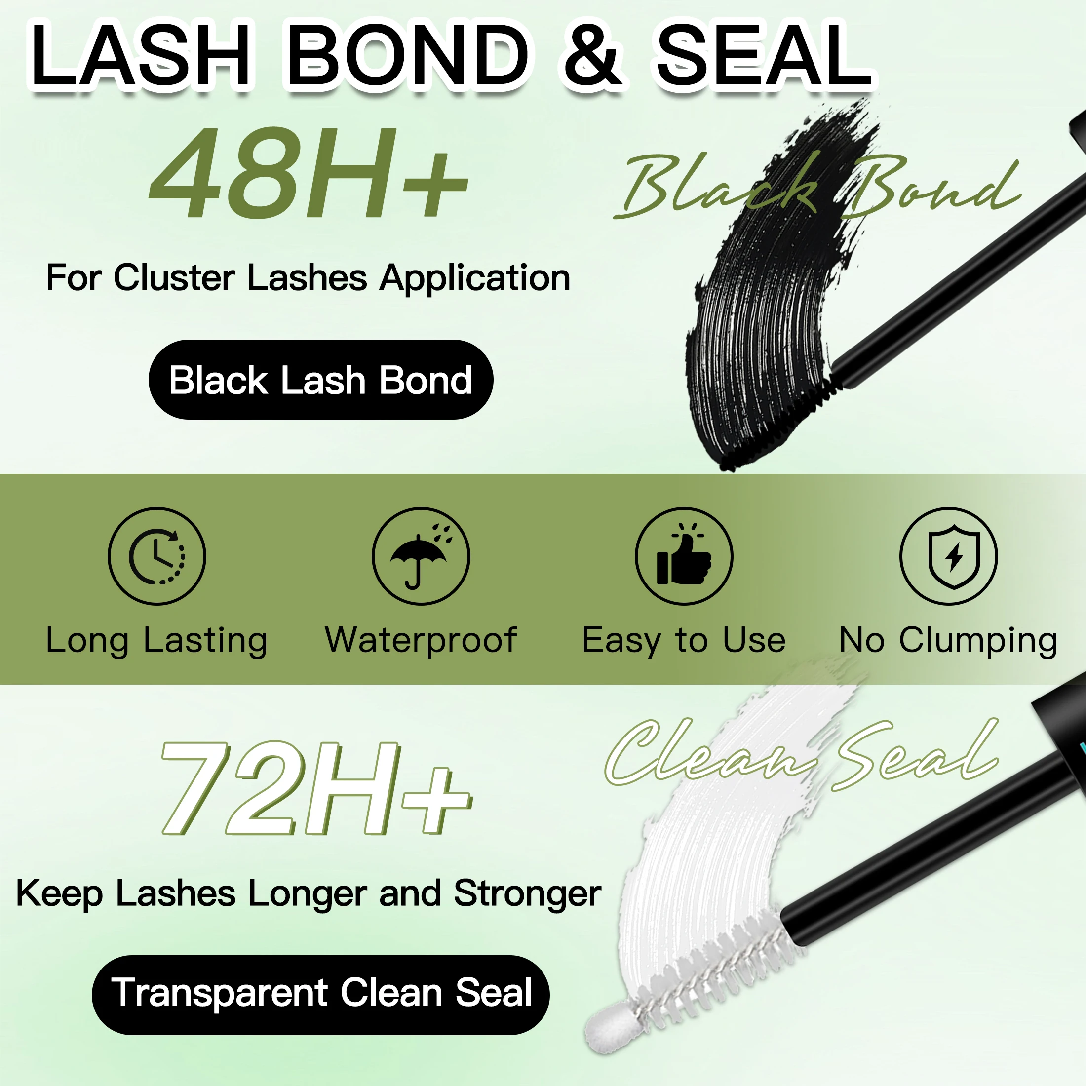 240 pçs clusters de cílios lash bond & seal ferramentas de maquiagem diy kit de extensão de cílios para colagem cílios colagem cola acessórios