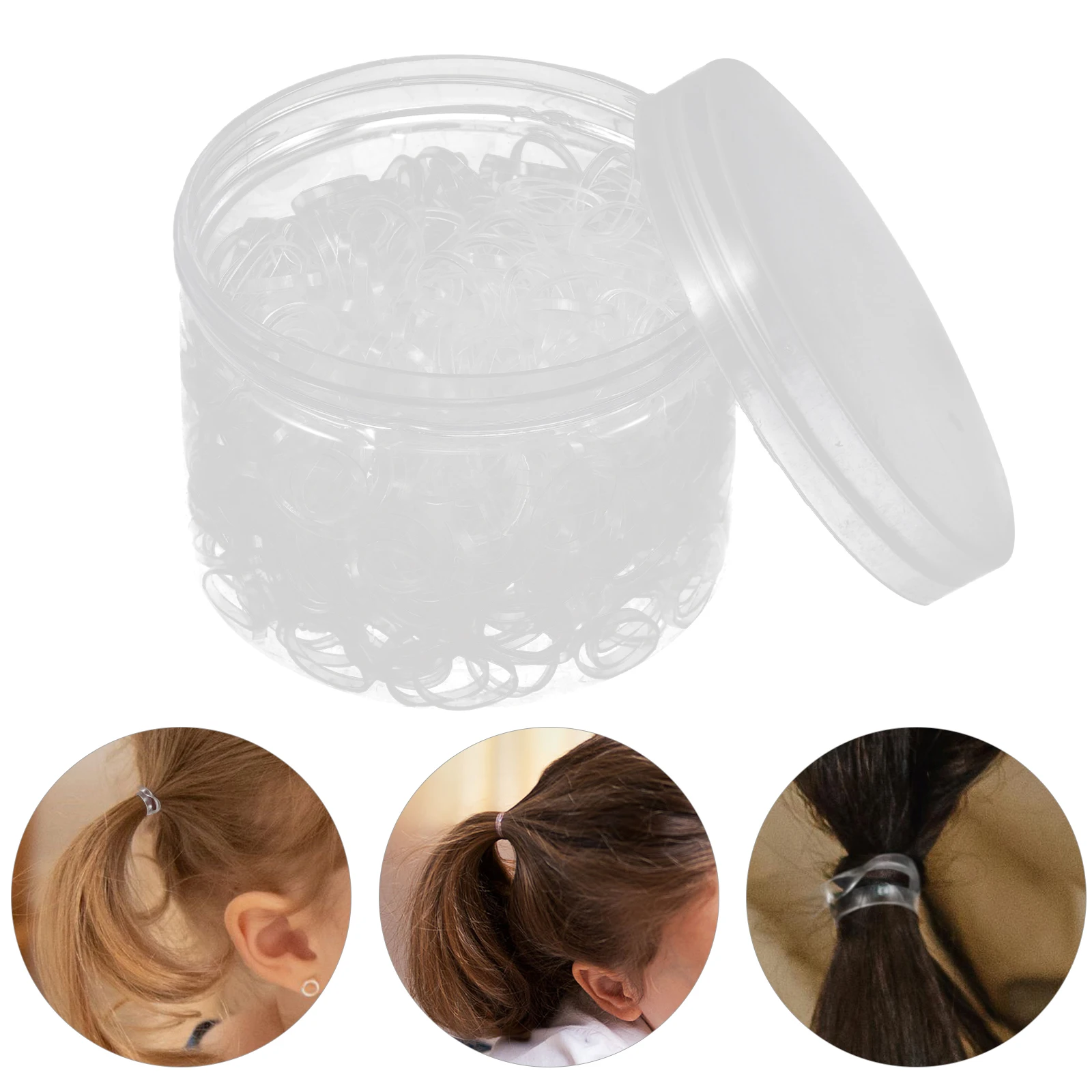 

500 Pieces Clear Rubber Bands Elastic Ties Elastics Mini Small Ponytail Transparent Hair Ties Strong Invisible Suitable