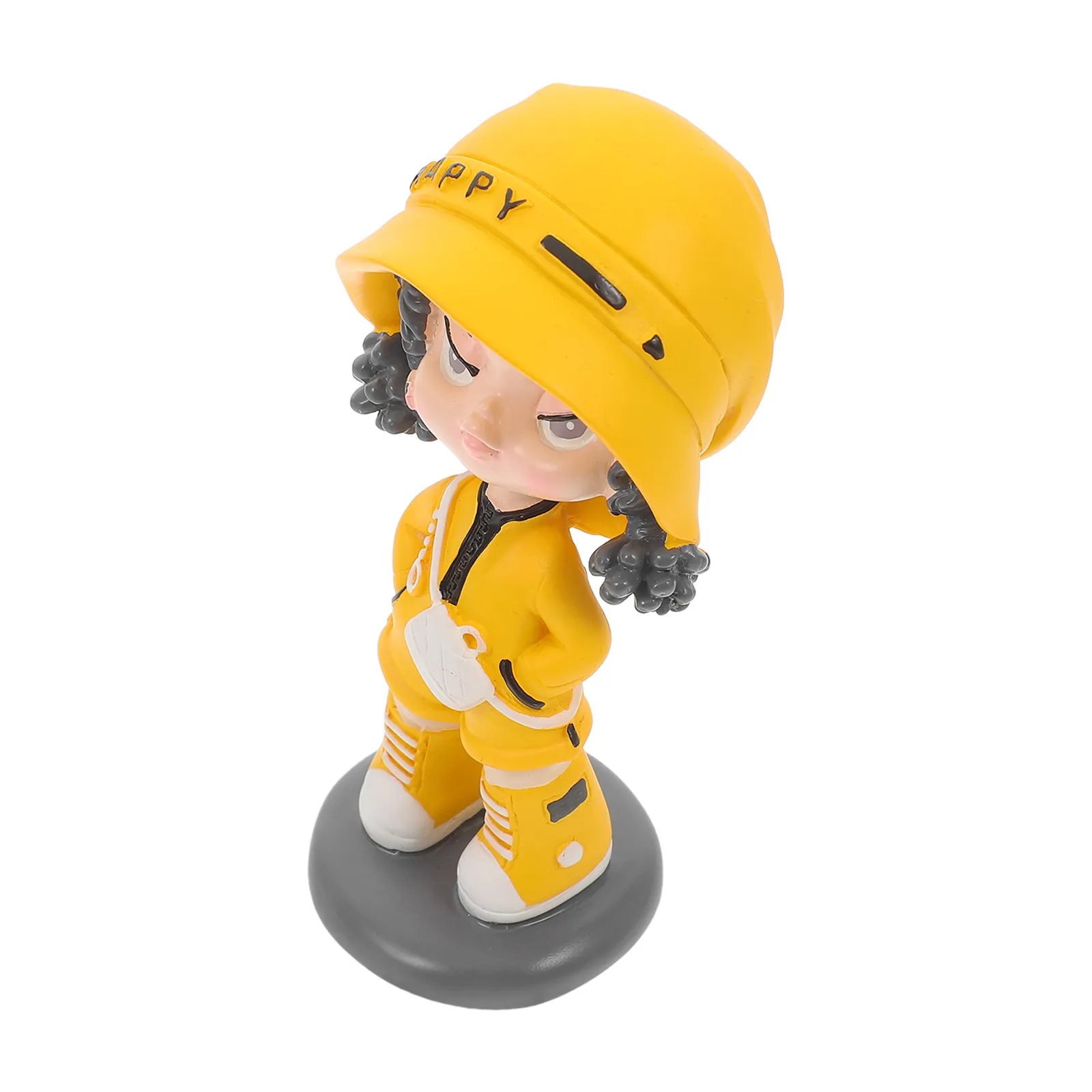 

Car Decoration Girl Statue Resin Metal Yellow Cartoon Ornament for Car Interior Dashboard Table Window Home Office Decor