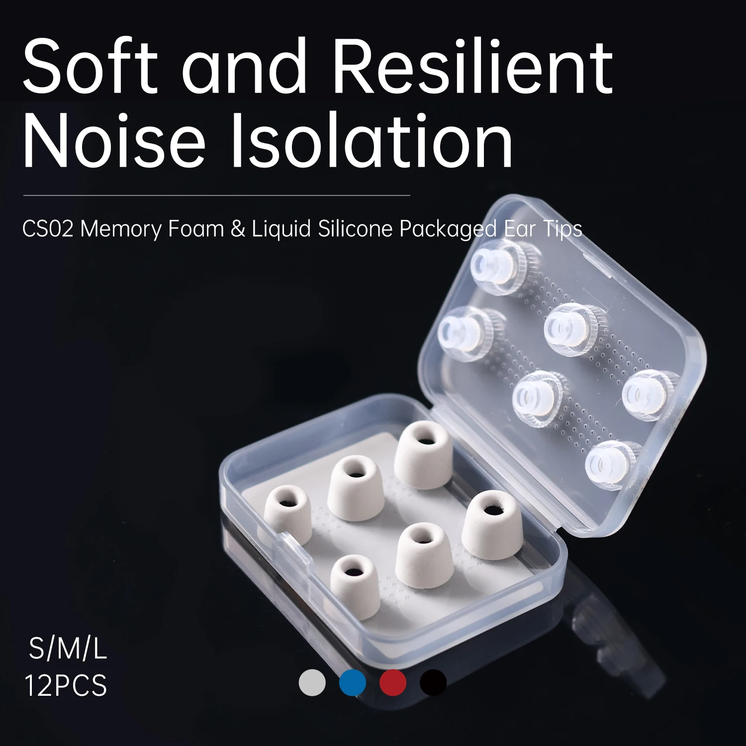 CCA cso2 Authentisches Memory-Schwamm-/Kopfhörer-Set aus flüssigem Silikon, Ohr-Ohr-Ohrkappe, Schalldämmung und Rauschunterdrückung, weiches Stecker-Set