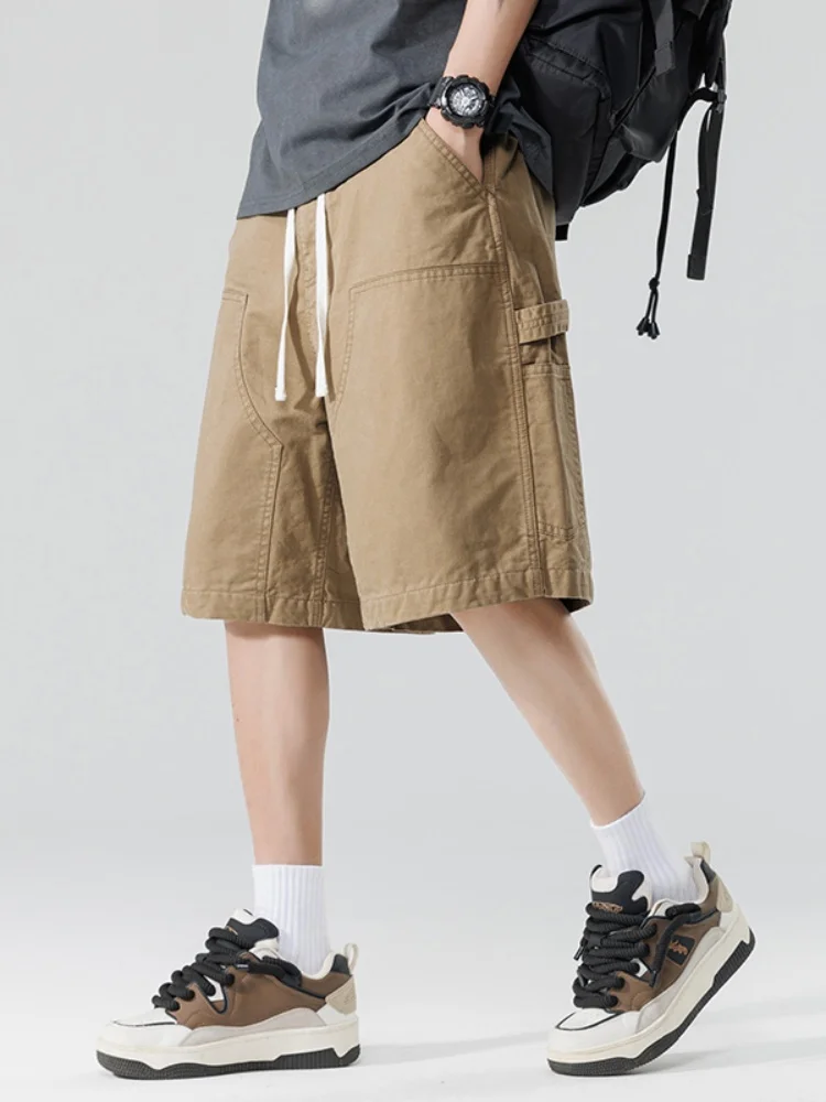 

Повседневные рабочие шорты для мужчин: летние, тонкие, новые, модные, брендовые, свободные, прямые, спортивные, длиной до колена, дышащие, легкие