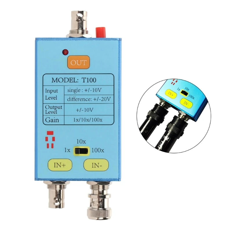 

2023 New Metal Differential Probe Oscilloscope T100 1X 10X 100X Professional Virtual Oscilloscope for Amplifying Weak Signals